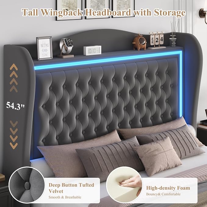 King Bed Frame 55" Tall Headboard - Image 3