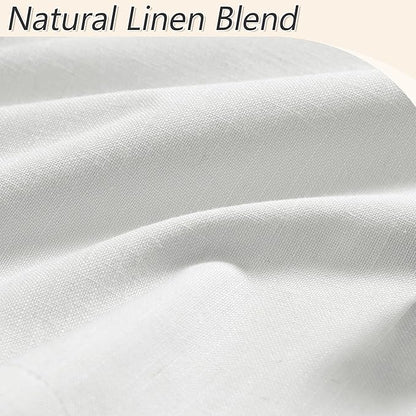 White 100% Blackout Linen Curtains 52 Inch Wide by 88 Inch - Image 4