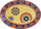 Bico Tunisian Ceramic 16 inch Oval Platter, Microwave & Dishwasher Safe