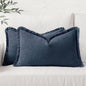 MIULEE Boho Linen Decorative Lumbar Throw Pillow Covers Indigo Blue 12x20 | Set by MIULEE