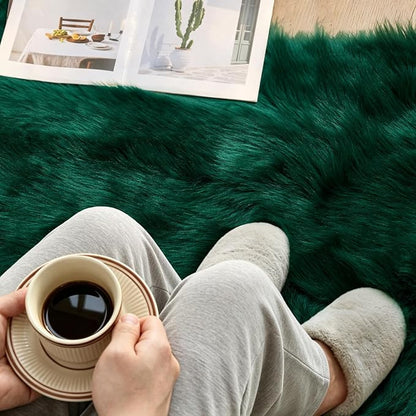 MIULEE Fluffy Area Rug 2x3 ft Faux Fur Sheepskin Rug - Image 3