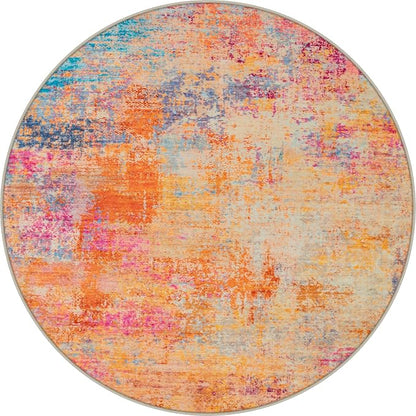 Round Area Rug Living Room: 6 ft Modern Washable Indoor Carpet | by FXRHLP