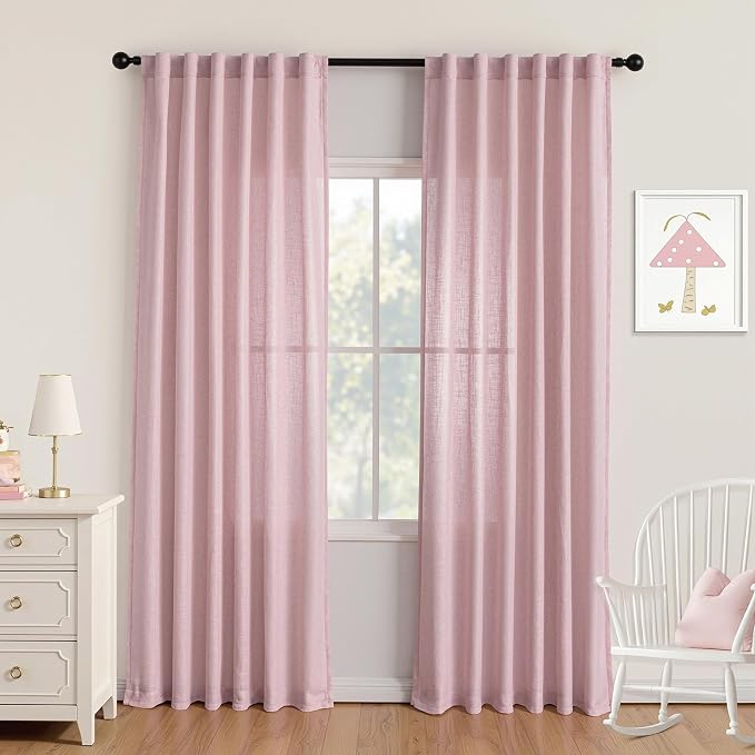 MYSKY HOME Pink Curtains 72 Inch Length by MYSKYHOME