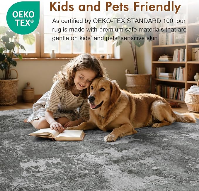 2x6 Ft Washable Runner Rug, Non-Slip Low Pile Hallway Kitchen Area Rug - Image 5
