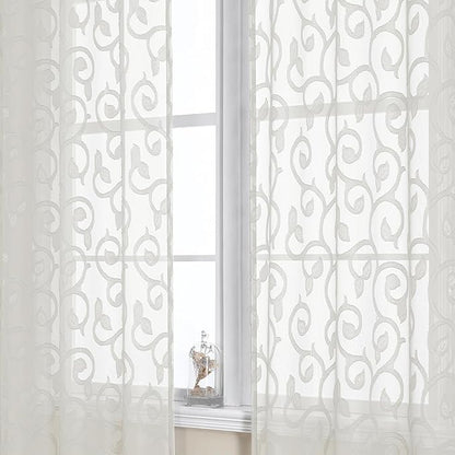 Furman Ivory Sheer Curtains 96 inches Long by OWENIE