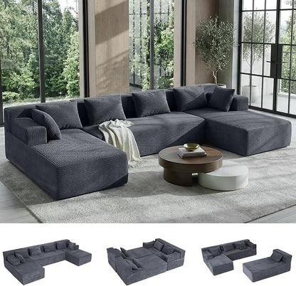 MONVANE 141" U Shaped Cloud Sectional Couch by MONVANE