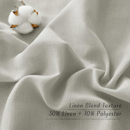 NICETOWN Linen Gray Window Curtains 84 inches Long, Grommet Thick Linen Blend - Image 4