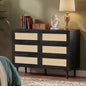 FUQARHY 6 Drawer Dresser Rattan Dresser Modern Chest by FUQARHY