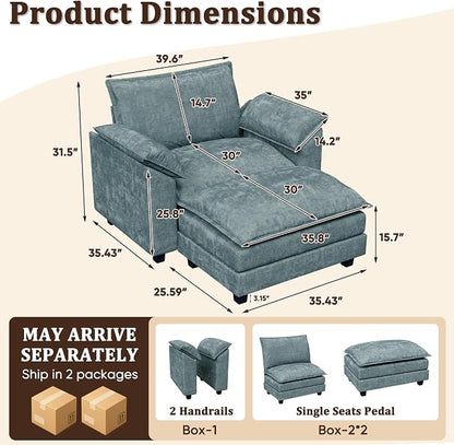JUMMICO 40" Chaise Lounge Chair - Image 2