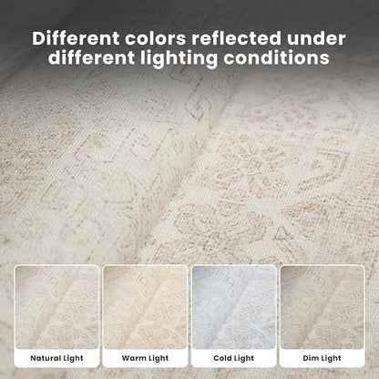 8x10 Washable Area Rugs for Living Room, Dining Room- Beige Brown | Ultra Soft - Image 5