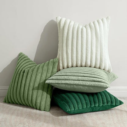 MIULEE Faux Fur Plush Decorative Throw Pillow Covers 20x20, Soft Modern Cozy - Image 4