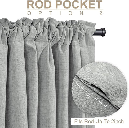 Linen Textured Total Blackout Curtains - Image 4