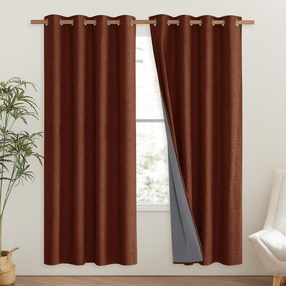 NICETOWN 100% Absolutely Blackout Linen Curtains - Image 2