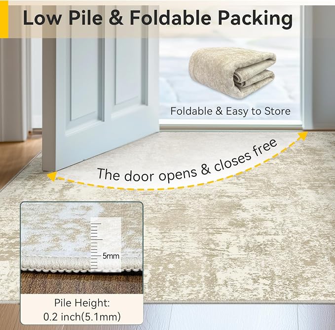 RELEANY Washable 6'x9' Abstract Area Rug - Image 7