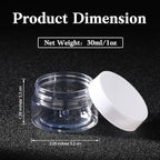 Patelai 4 Pieces Round Wide-mouth Leak Proof Plastic Container Jars with Lids for Travel Storage Makeup Beauty Products Face Creams Oils Salves Ointments DIY Making(1 Ounce,White)
