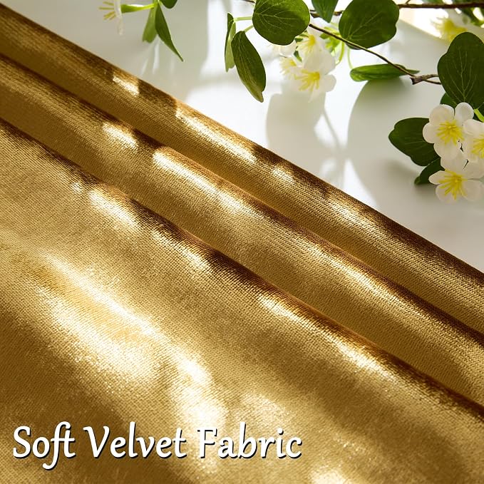 GIGIZAZA Gold Velvet Pillow Covers 16x16 Decorative Pillows Pack of 2 | Throw - Image 3
