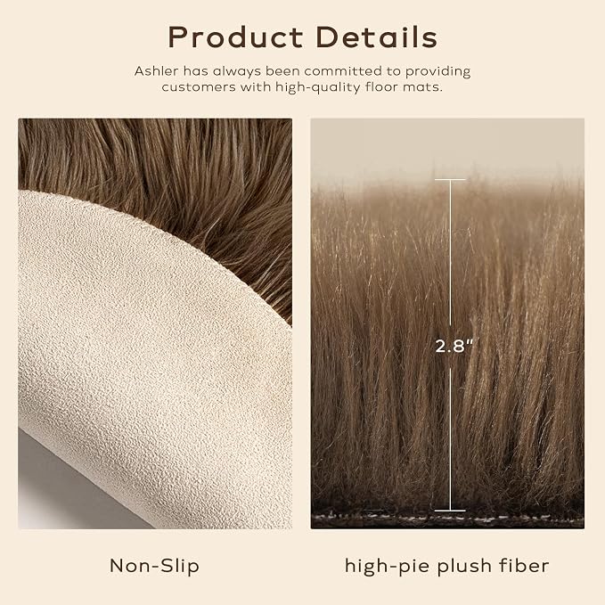 Ashler Faux Fur Rug, Fluffy Shaggy Area Rug, Ultra Soft 2 x 3 Feet Sheepskin Fur - Image 6