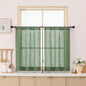 Chyhomenyc Sage Green Semi Sheer Curtains 36 Inch Length, Light Filtering Faux by Chyhomenyc
