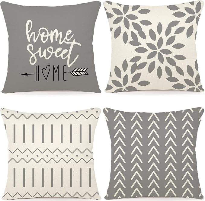 YCOLL Pillow Covers 16x16 Set of 4, Modern Sofa Throw Pillow Cover, Decorative by PillowCoversExpert