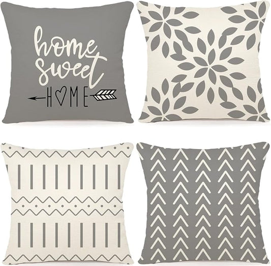 YCOLL Pillow Covers 16x16 Set of 4, Modern Sofa Throw Pillow Cover, Decorative by PillowCoversExpert