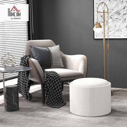 HOMCOM Round Storage Ottoman - Image 2