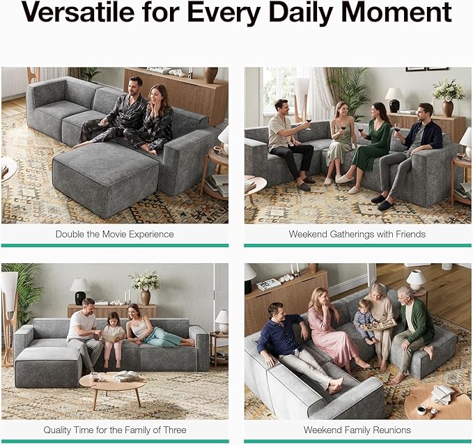 Novilla Modular Sectional Sofa, No Assembly Cloud Sectional Couch - Image 11