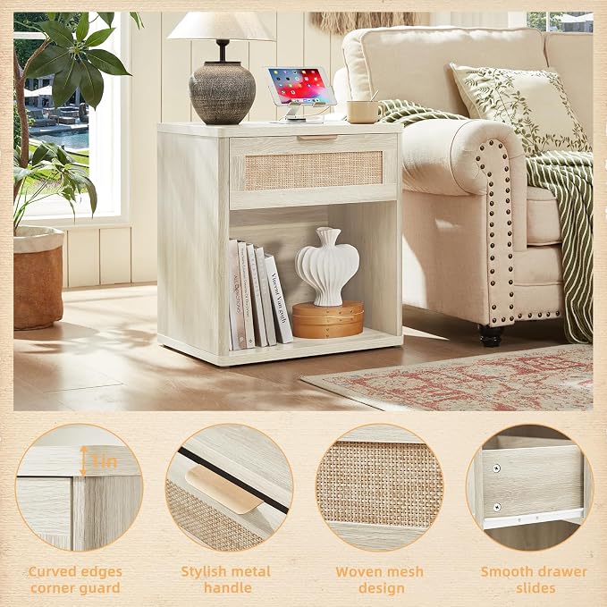 LEYAOYAO Rattan Nightstands Set of 2 - Image 5