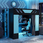 Full Size Wood Loft Bed with Built-in Workstation, Smart Storage, RGB Lighting by Bekeknlny
