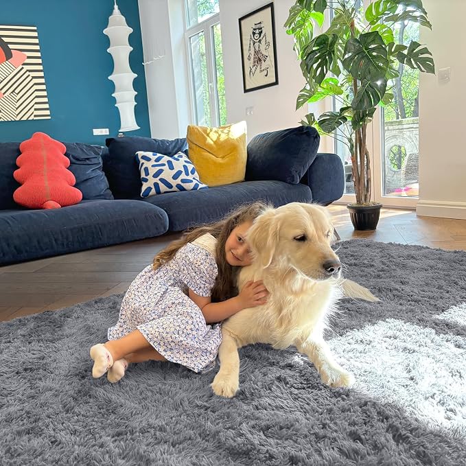 OLANLY 5x5 Area Rugs for Living Room Bedroom, Machine Washable Soft Fluffy - Image 7