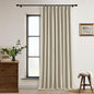Extra Wide Burlywood Birch Pleated Blackout Linen 60 x 96 Inch Curtains | 100% by Twodrapes