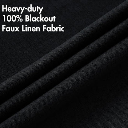 MIULEE 100% Blackout Linen Curtains - Image 5