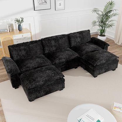 mestyl Modular Sectional Sofa Comfy Cloud Couch, U Shaped 3 Deep Seat Sofa Couch by MESTYL