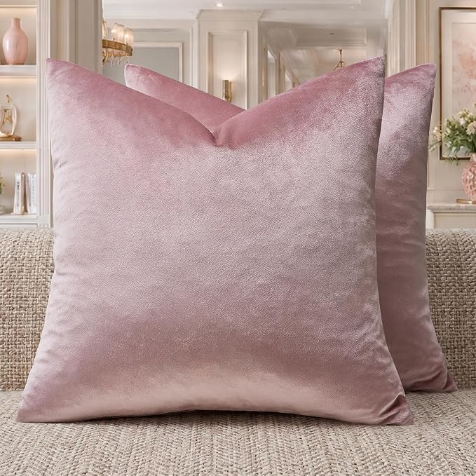 GIGIZAZA Sweet Lilac Velvet Throw Pillow Covers 22x22 Pack of 2 | Decorative by GIGIZAZAFocusingonhomedecoration