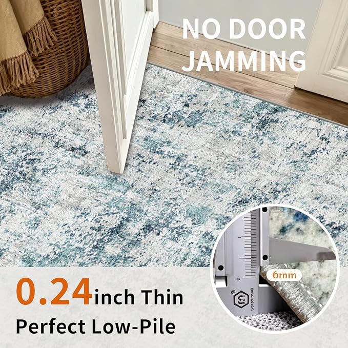 3x15 Long Hallway Runner Rug Non-Slip Washable Rugs Ocean Mist | Super Soft - Image 6