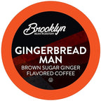 Brooklyn Beans Gingerbread Man Coffee Pods - Compatible with Keurig K Cup Brewers Including 2.0 Machines, 40 Count, Festive Gingerbread Flavored Coffee