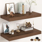 30Inch Walnut Floating Shelves for Wall, 12 Inch Deep Shelves for Bedroom by FunMemories