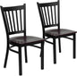 Flash Furniture 2 Pk. HERCULES Series Black Vertical Back Metal Restaurant Chair by FlashFurniture