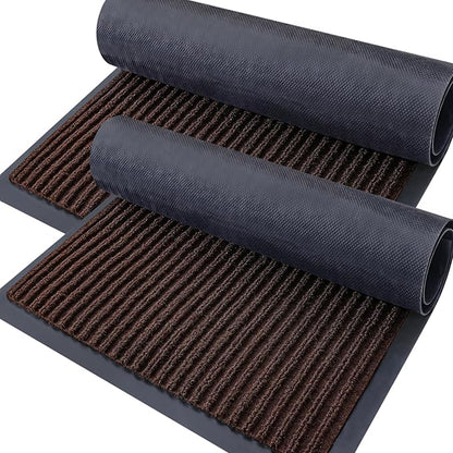 OLANLY 2-Pack Front Door Mats 71x23, Waterproof Heavy-Duty Doormats | Brown by OLANLY