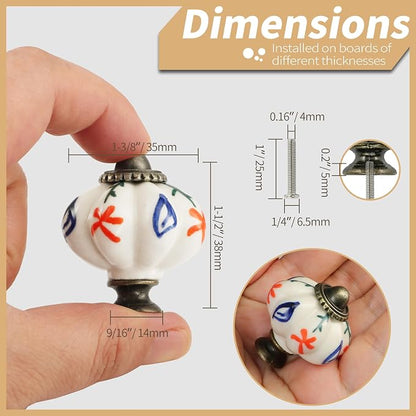Ivory Pumpkin Knobs 2 Pack Ceramic Cabinet Knobs Vintage Drawer Pulls - Image 4