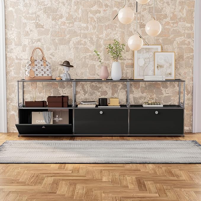 Modern Storage Cabinet Sideboard Versatile Free-Standing Organizer Cabinets - Image 6