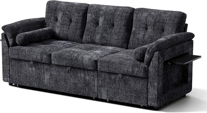 Convertible Sleeper Sofa Bed, 63 Inch Chenille Pull Out Couch - Image 12