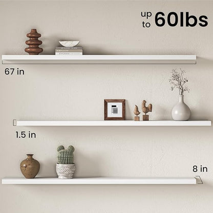 Fun Memories 67Inch Long Floating Shelves, 8 Inch Deep Shelves - Image 3