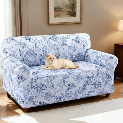 H.VERSAILTEX Floral Pattern Loveseat Cover Printed 2 Cushion Sofa Cover High - Image 2
