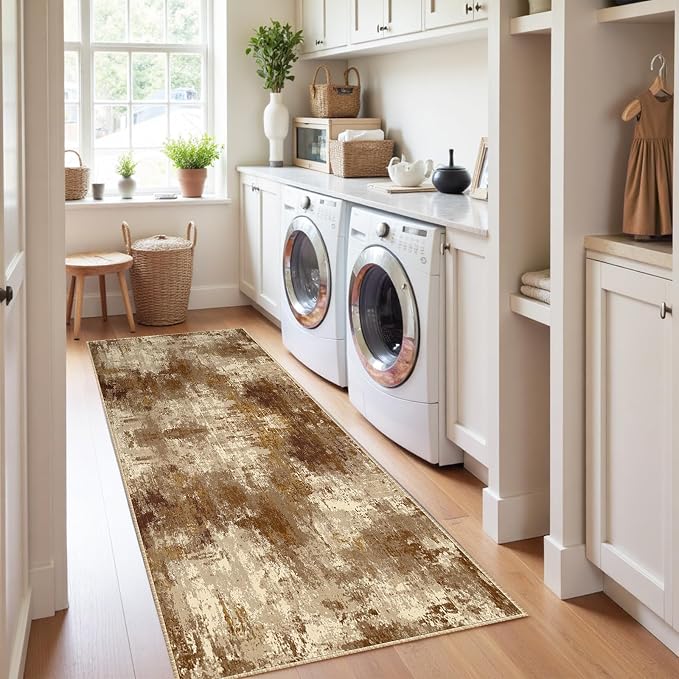 RELEANY Washable Runner 2'x8' Abstract Area Rug - Image 3