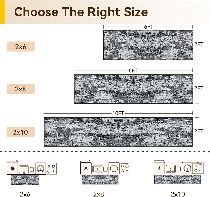 RELEANY Washable Runner 2'x8' Abstract Area Rug - Image 2