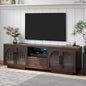 70" LED TV Stand with Storage for 75/80" TVs, Faux Marble Entertainment Center by SOLACEFURNITURE