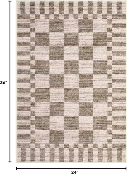 GarveeHome Checkered Washable 2x3 Rug Small Area Rugs Non-Slip - Image 2
