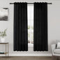 Black Semi Sheer Linen Curtains 72 inch Length by Nanspring