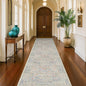 Beige Blue Washable 2'6"x10' Wide Hallway Runners, Kitchen Runner Rug, Non-Slip by HazoHaus