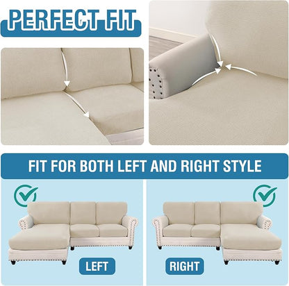 H.VERSAILTEX Sectional Couch Covers 6 Pieces Stretch Sofa Cover - Image 5